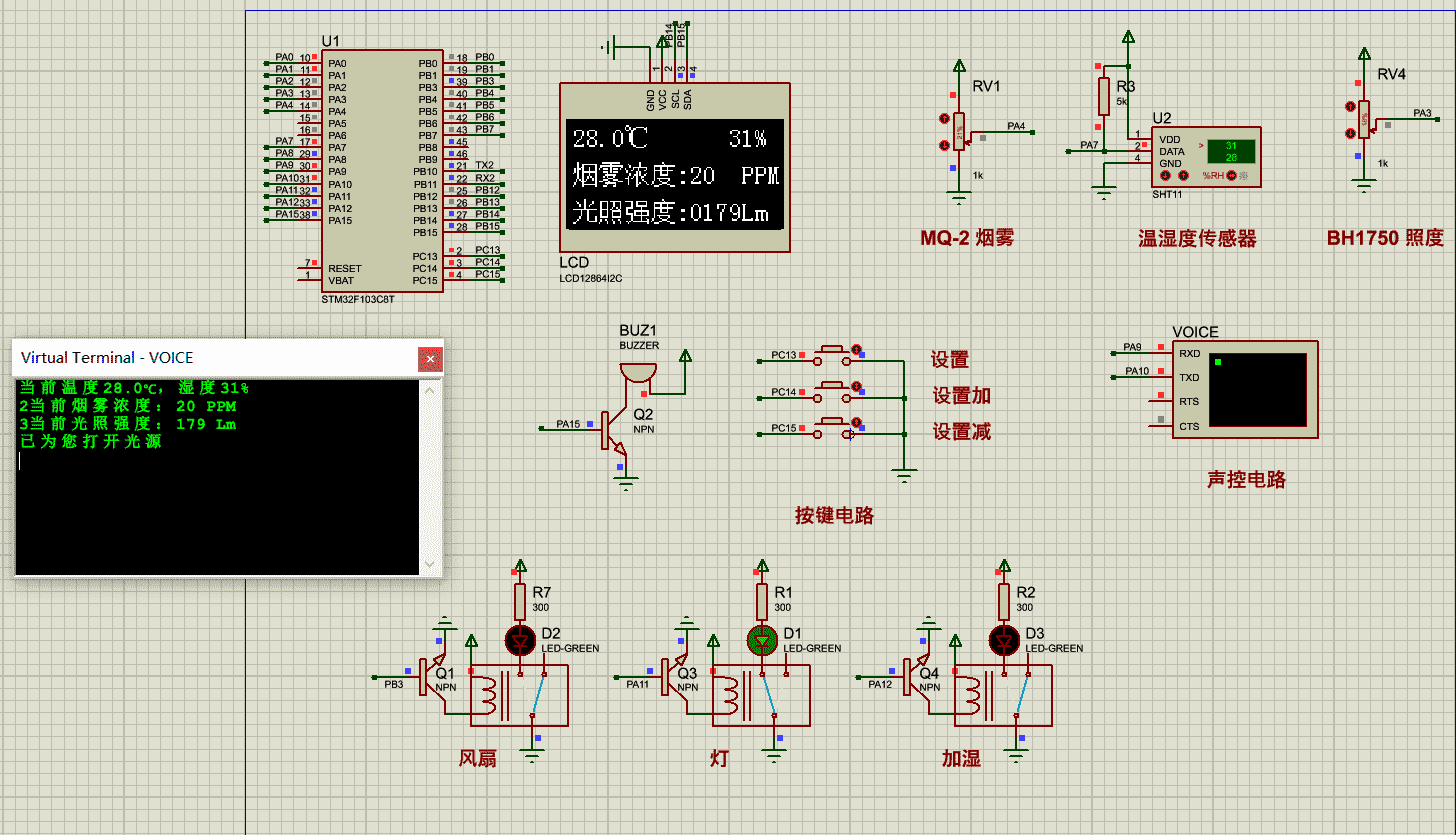 【仿真设计】基于STM32单片机的智能镜系统 1 - 斯塔克电子