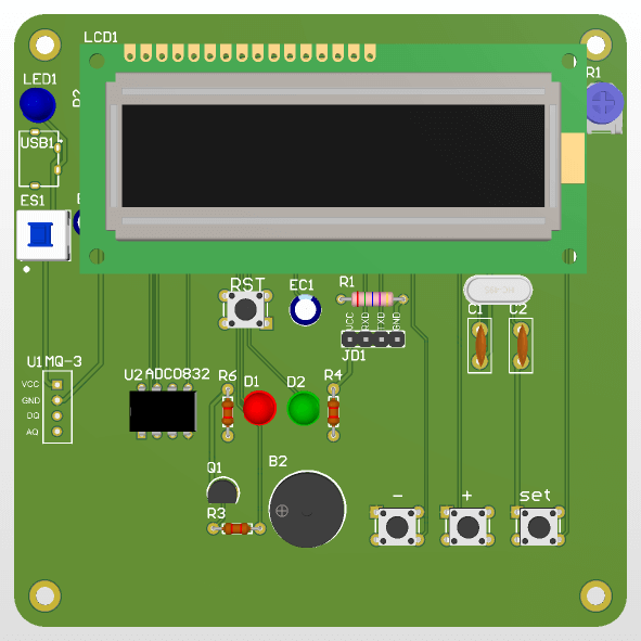 【实物设计】基于51单片机的酒精检测仪系统